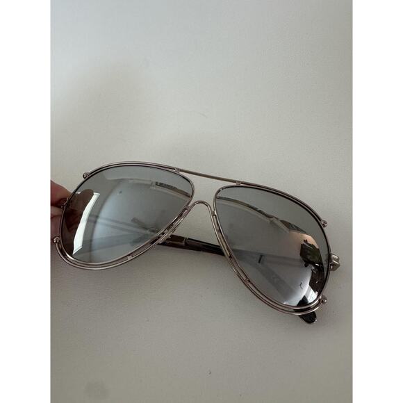 Chloe Sunglasses Womens Silver Mirrored CE121S 744 61-11 140 Aviator Made Italy main image 10